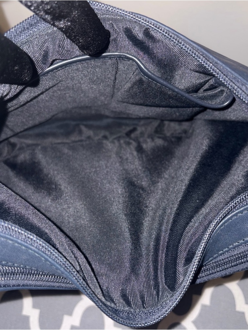 Navy Leather Shoulder Bag by Unknown Brand - Picture 7 of 15